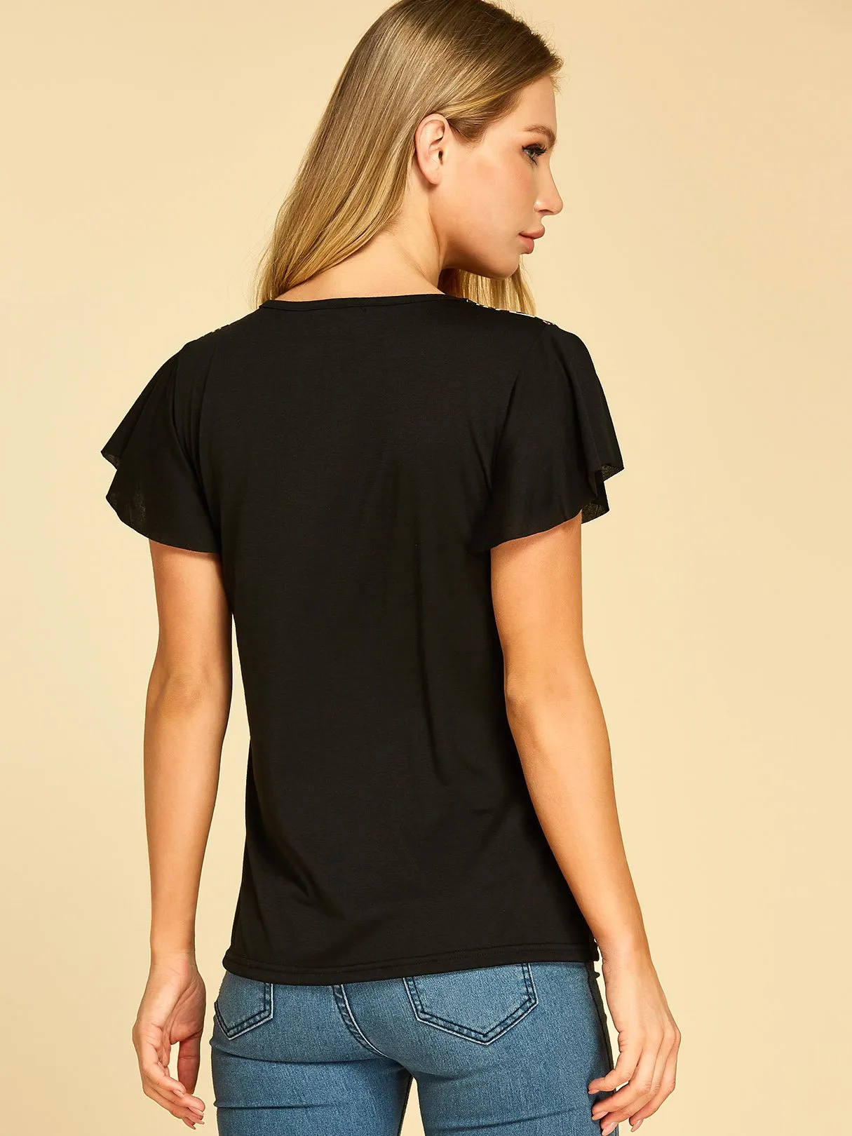 Wholesale Round Neck Leopard Short Sleeve T-Shirts