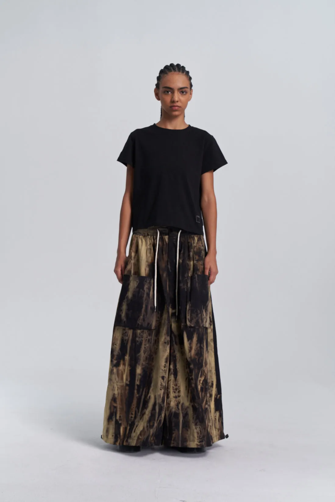 Wide Leg Yemi Pants - Wring Dye Black