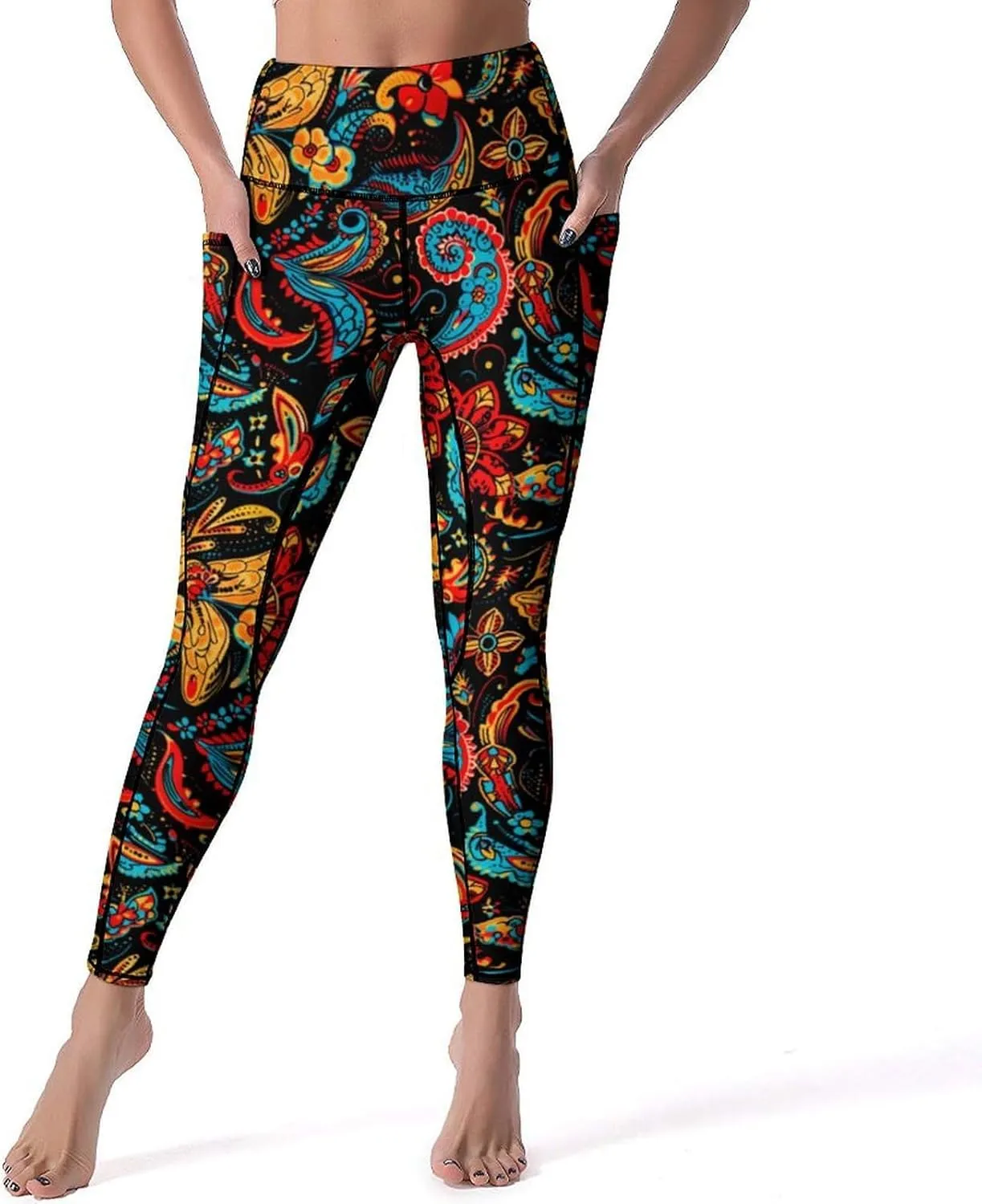 Women's High Waist Tummy Control Yoga Pants with Pockets Workout Leggings
