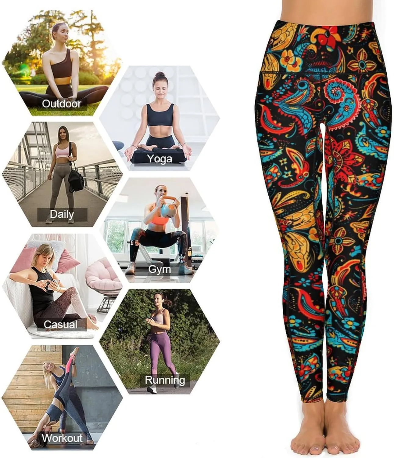 Women's High Waist Tummy Control Yoga Pants with Pockets Workout Leggings