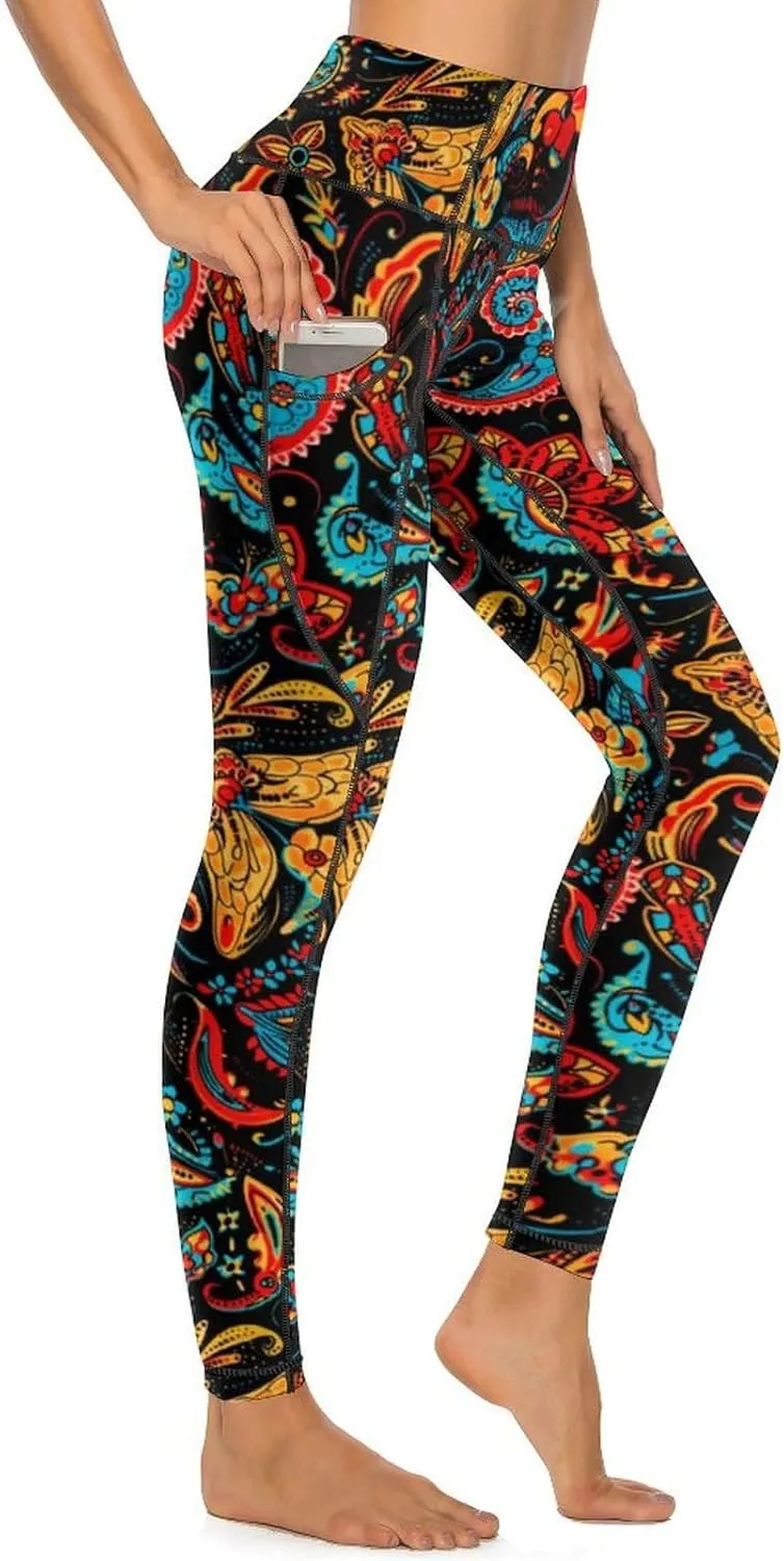 Women's High Waist Tummy Control Yoga Pants with Pockets Workout Leggings